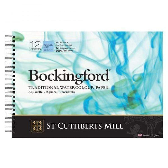 BOCKINGFORD WC PAPER WIREBOUND Bockingford - Watercolour Paper - Wirebound - Cold Press - White - 300gr - 410x310mm - 12 Sheets
