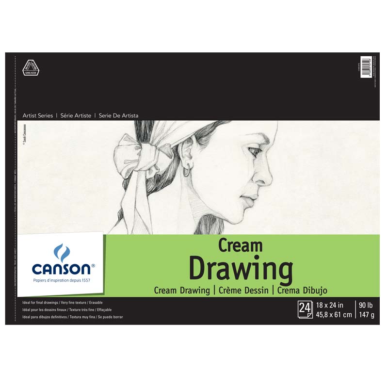 CANSON AS 1557 CREAM Canson AS 1557 Cream Pad 18x24" 100510976