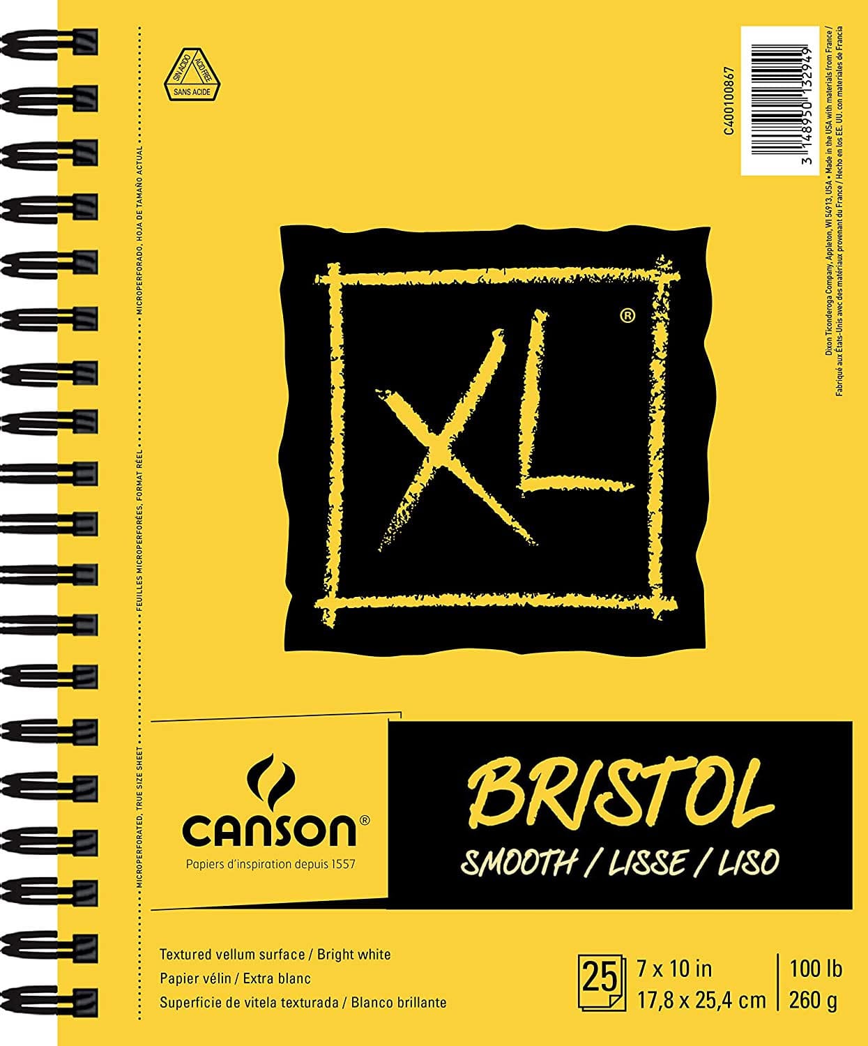 CANSON Bristol Pad - Smooth Canson - XL - Bristol Pad - Smooth - 7x10" - Item #C400100866