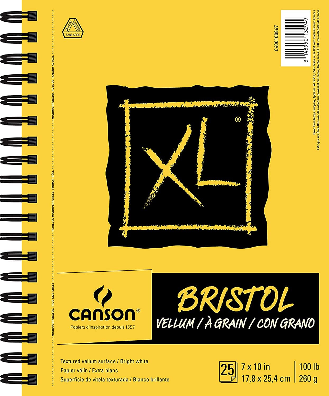 CANSON Bristol Pad - Vellum Canson - XL - Bristol Pad - Vellum - 7x10" - Item #400100867