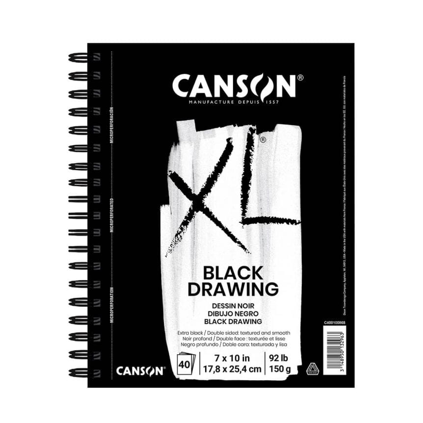 Canson Drawing Pad - Black Canson - XL - Black Drawing Pad - 7x10" - Item #C400100868