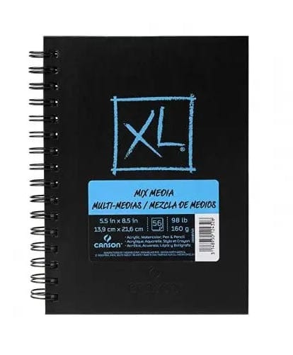 CANSON Mixed Media Sketchbook Canson - XL - Mixed Media - Coil Bound Hard Cover - 5.5 x 8.5" - Item #C400085760