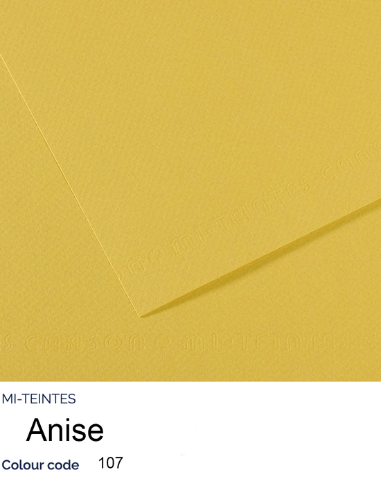 CANSON Pastel Paper ANISE 107 Canson - Mi-Teintes - Pastel Paper - 8.5 x 11" Sheets - (Attention: To be able to ship this item you must order a minimum of 10. Any other quantity of items ordered qualify for curbside or in-store pick up only.)