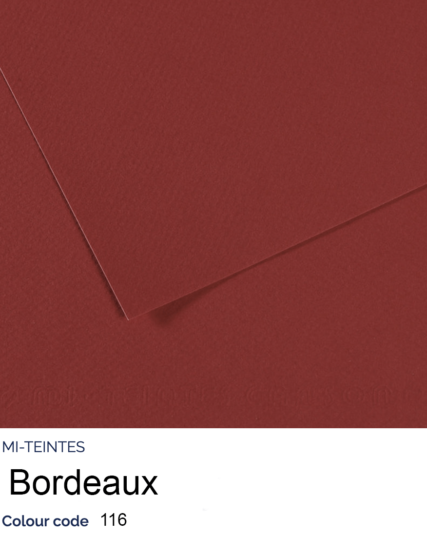 CANSON Pastel Paper BORDEAUX 116 Canson - Mi-Teintes - Pastel Paper - 19 x 25" Sheets - (Attention: To be able to ship this item you must order a minimum of 10. Any other quantity of items ordered qualify for curbside or in-store pick up only.)