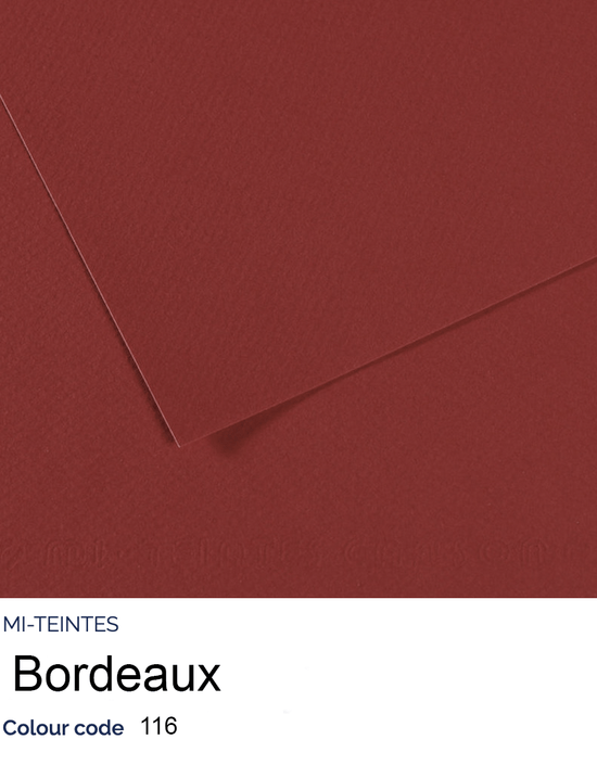 CANSON Pastel Paper BORDEAUX 116 Canson - Mi-Teintes - Pastel Paper - 8.5 x 11" Sheets - (Attention: To be able to ship this item you must order a minimum of 10. Any other quantity of items ordered qualify for curbside or in-store pick up only.)