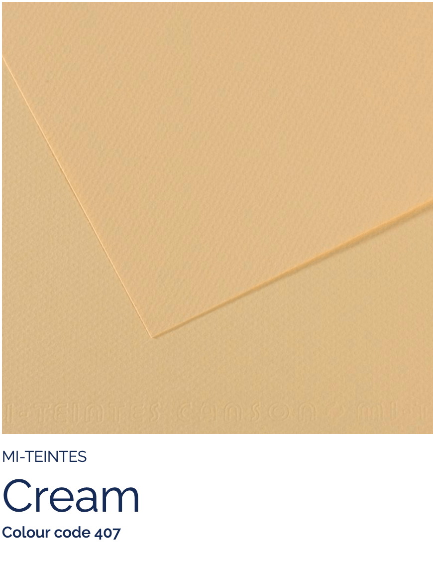 CANSON Pastel Paper CREAM 407 Canson - Mi-Teintes - Pastel Paper - 19 x 25" Sheets - (Attention: To be able to ship this item you must order a minimum of 10. Any other quantity of items ordered qualify for curbside or in-store pick up only.)