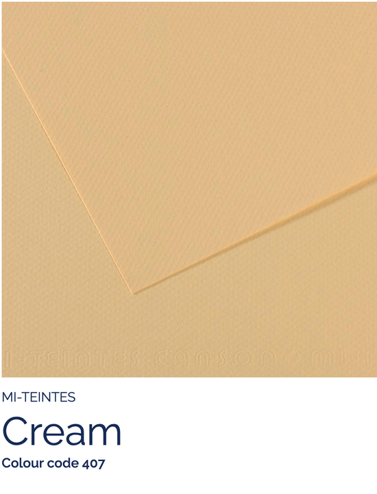 CANSON Pastel Paper CREAM 407 Canson - Mi-Teintes - Pastel Paper - 19 x 25" Sheets - (Attention: To be able to ship this item you must order a minimum of 10. Any other quantity of items ordered qualify for curbside or in-store pick up only.)