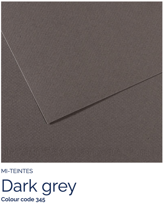 CANSON Pastel Paper DARK GRAY 345 Canson - Mi-Teintes - Pastel Paper - 8.5 x 11" Sheets - (Attention: To be able to ship this item you must order a minimum of 10. Any other quantity of items ordered qualify for curbside or in-store pick up only.)