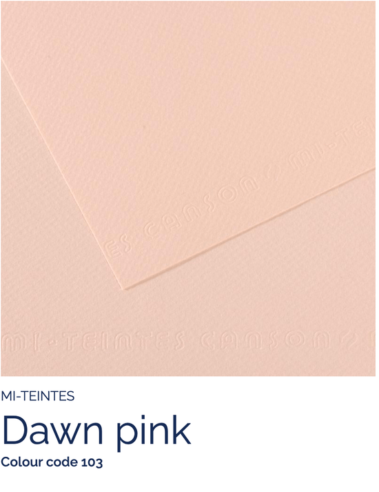 CANSON Pastel Paper DAWN PINK 103 Canson - Mi-Teintes - Pastel Paper - 8.5 x 11" Sheets - (Attention: To be able to ship this item you must order a minimum of 10. Any other quantity of items ordered qualify for curbside or in-store pick up only.)