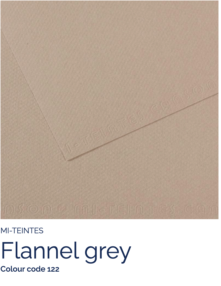 CANSON Pastel Paper FLANNEL GRAY 122 Canson - Mi-Teintes - Pastel Paper - 19 x 25" Sheets - (Attention: To be able to ship this item you must order a minimum of 10. Any other quantity of items ordered qualify for curbside or in-store pick up only.)