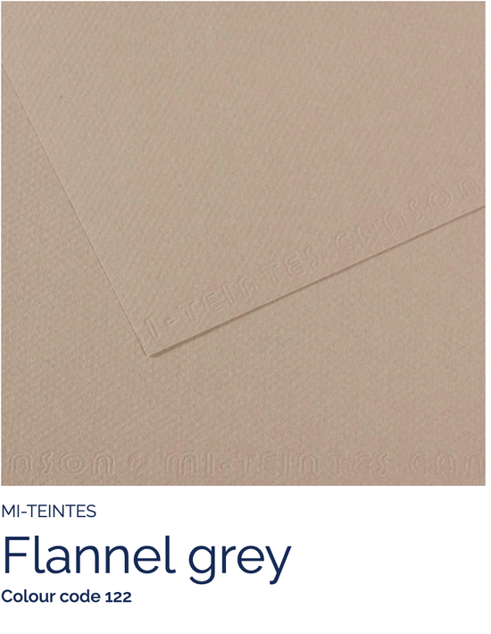 CANSON Pastel Paper FLANNEL GRAY 122 Canson - Mi-Teintes - Pastel Paper - 8.5 x 11" Sheets - (Attention: To be able to ship this item you must order a minimum of 10. Any other quantity of items ordered qualify for curbside or in-store pick up only.)