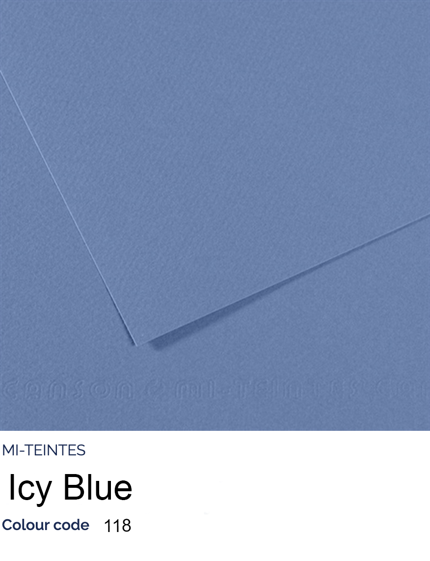 CANSON Pastel Paper ICY BLUE 118 Canson - Mi-Teintes - Pastel Paper - 19 x 25" Sheets - (Attention: To be able to ship this item you must order a minimum of 10. Any other quantity of items ordered qualify for curbside or in-store pick up only.)