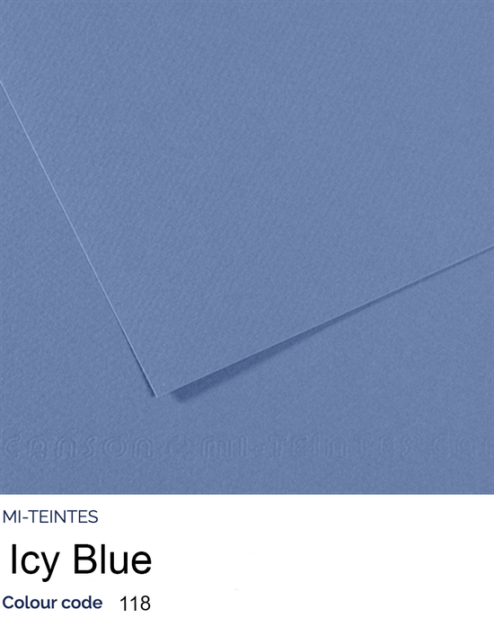 CANSON Pastel Paper ICY BLUE 118 Canson - Mi-Teintes - Pastel Paper - 19 x 25" Sheets - (Attention: To be able to ship this item you must order a minimum of 10. Any other quantity of items ordered qualify for curbside or in-store pick up only.)