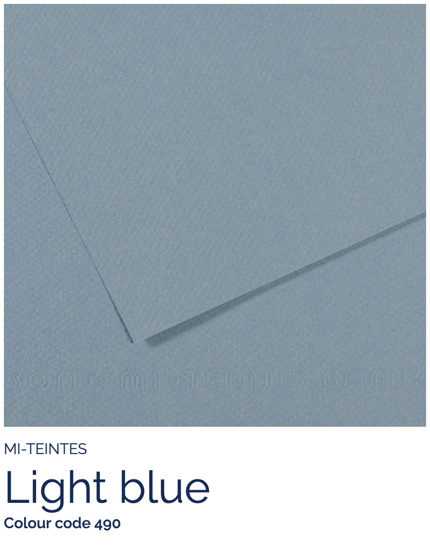 CANSON Pastel Paper LIGHT BLUE 490 Canson - Mi-Teintes - Pastel Paper - 19 x 25" Sheets - (Attention: To be able to ship this item you must order a minimum of 10. Any other quantity of items ordered qualify for curbside or in-store pick up only.)