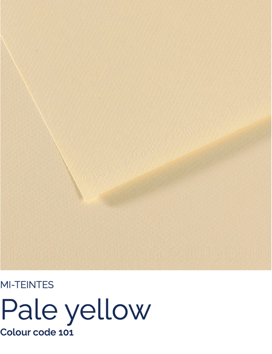 CANSON Pastel Paper PALE YELLOW 101 Canson - Mi-Teintes - Pastel Paper - 8.5 x 11" Sheets - (Attention: To be able to ship this item you must order a minimum of 10. Any other quantity of items ordered qualify for curbside or in-store pick up only.)