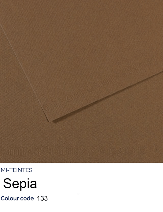 CANSON Pastel Paper SEPIA 133 Canson - Mi-Teintes - Pastel Paper - 19 x 25" Sheets - (Attention: To be able to ship this item you must order a minimum of 10. Any other quantity of items ordered qualify for curbside or in-store pick up only.)