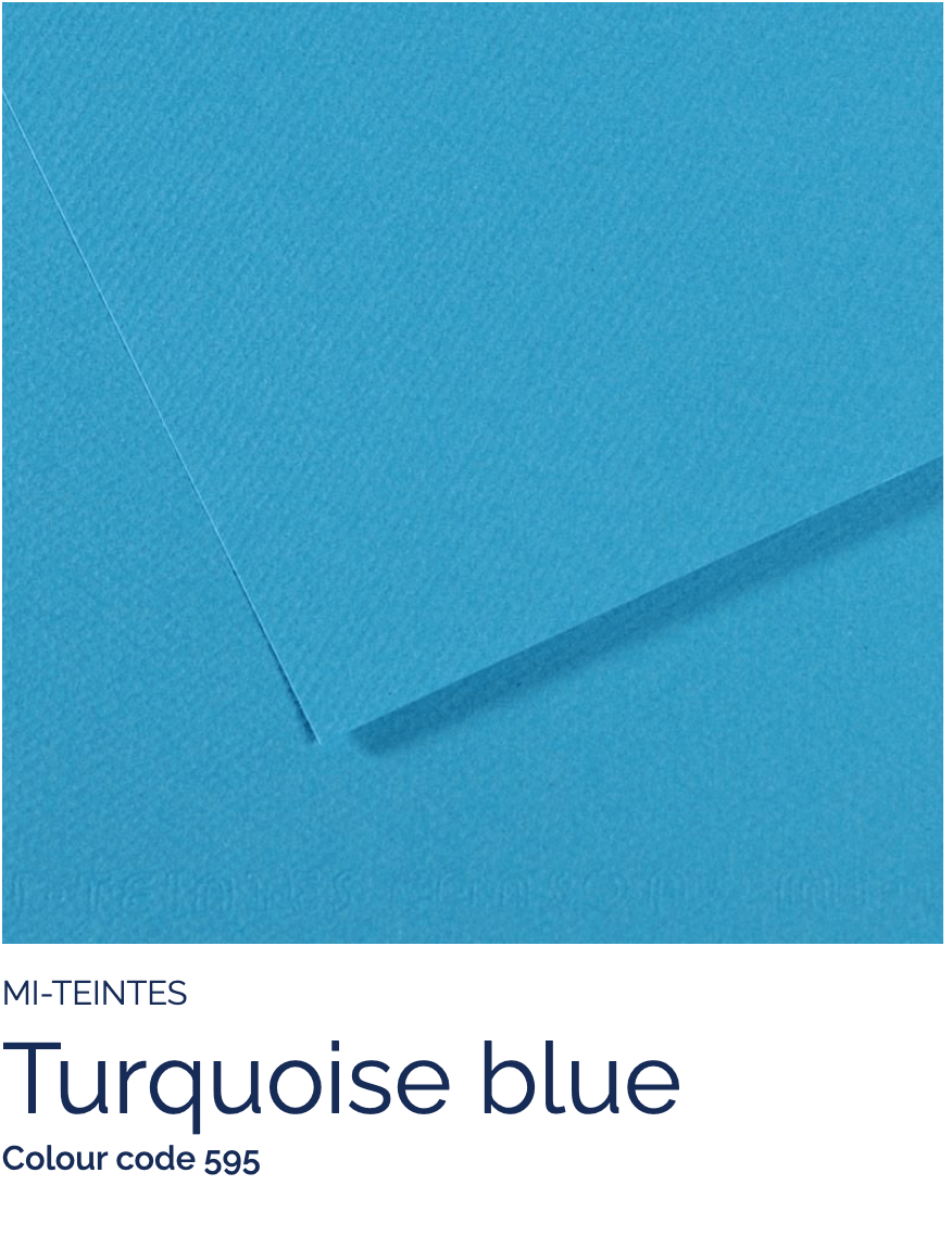 CANSON Pastel Paper TURQUOISE BLUE 595 Canson - Mi-Teintes - Pastel Paper - 8.5 x 11" Sheets
