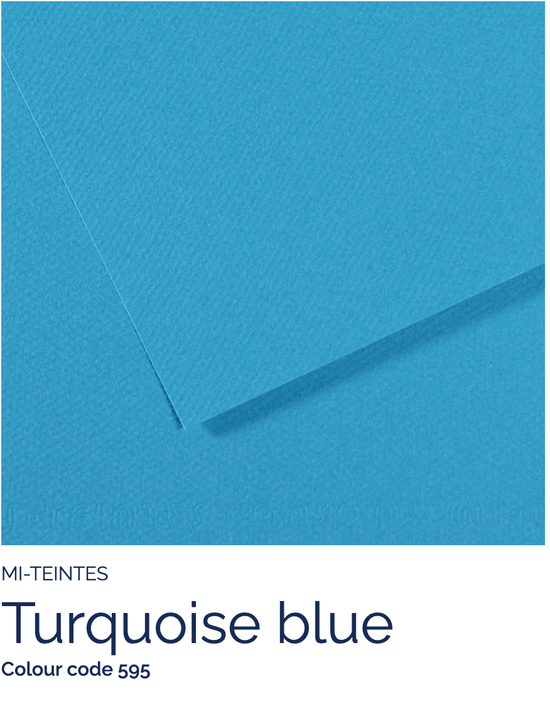 CANSON Pastel Paper TURQUOISE BLUE 595 Canson - Mi-Teintes - Pastel Paper - 8.5 x 11" Sheets