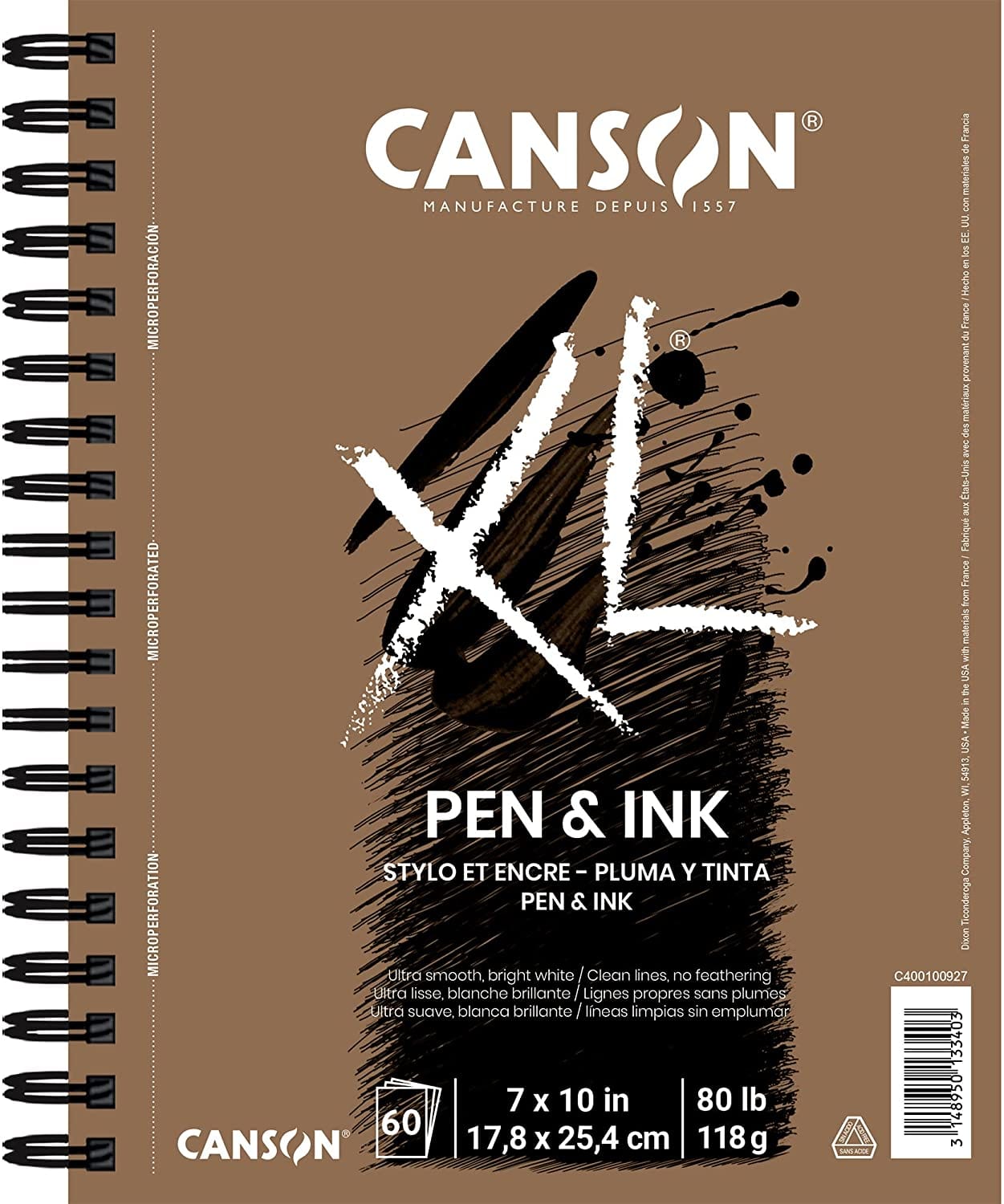 CANSON SKETCHBOOK Canson - XL - Pen & Ink - Coil Bound Soft Cover - 7x10" - Item #C400100927