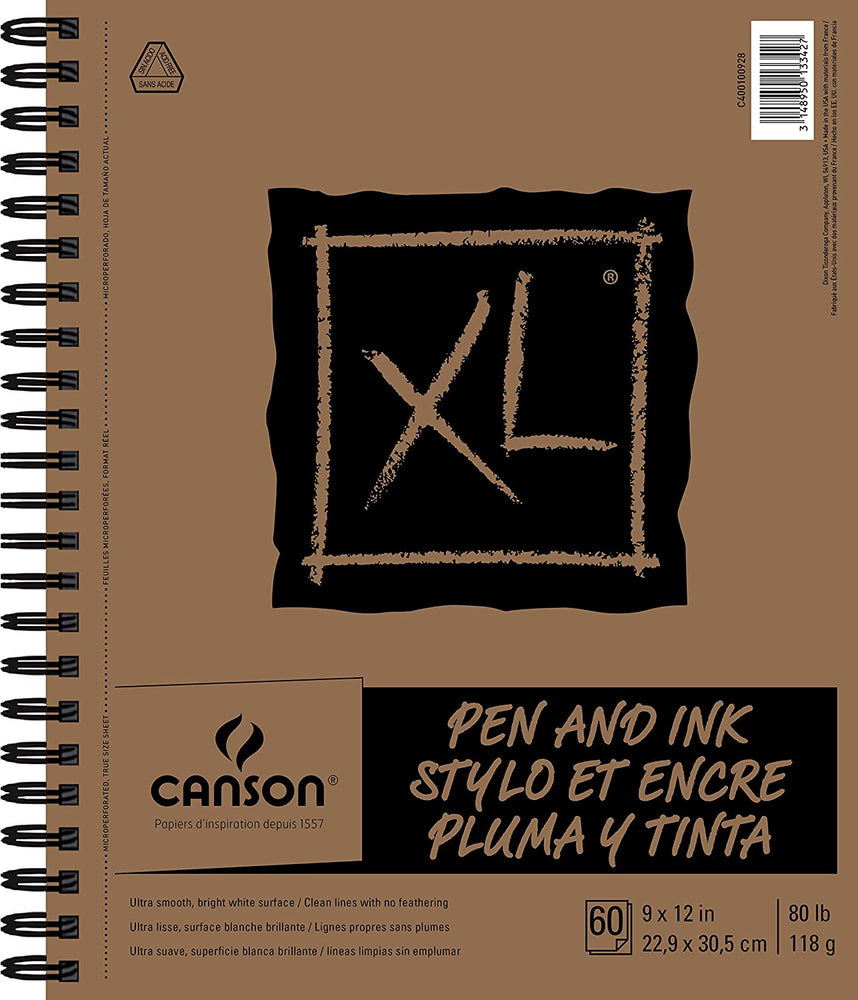 CANSON SKETCHBOOK Canson - XL - Pen & Ink - Coil Bound Soft Cover - 9x12" - Item #C400100928