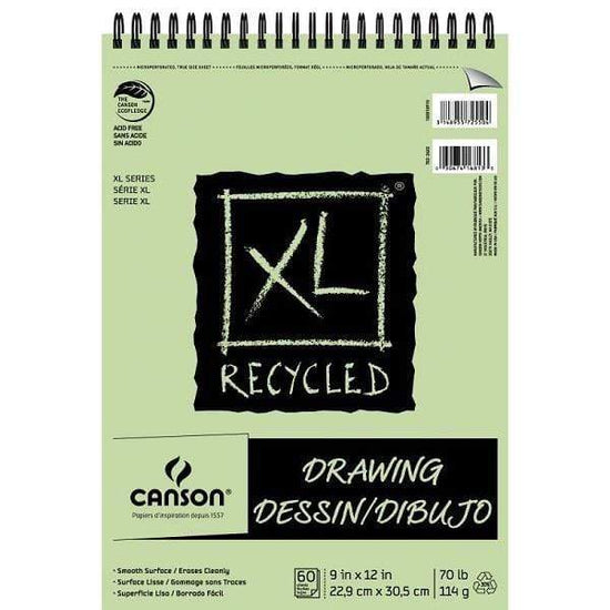 CANSON XL RECYCLE DRAWING Canson XL Recycled Drawing Pad 9x12" (Side Wire)
