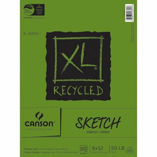 CANSON XL RECYCLE SKETCH Canson XL Recycled Sketch Pad 9x12" (Glued)