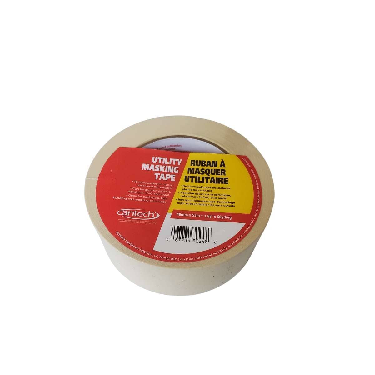 CANTECH MASKING TAPE Cantech - Utility Masking Tape - 48mm x 55m Roll - Item #302484855