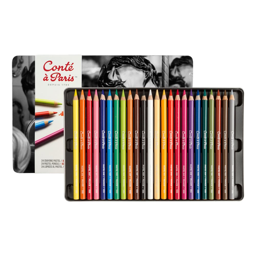 Conté à Paris Pastel Pencil Set Conté à Paris - Pastel Pencils - Tin of 24 Colours - Item #2182