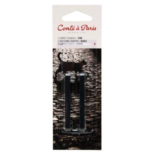 Load image into Gallery viewer, CONTE CRAYON 2PK BLISTER BLACK B Conte 2 Pack
