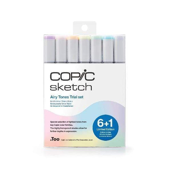 COPIC MARKER SET Copic - Marker Set - 7 Colours - Airy Tones Trial Set - item# CMSAIRY7LTD