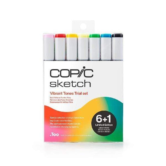 COPIC MARKER SET Copic - Marker Set - 7 Colours - Vibrant Tones Trial Set - item# CMSVIB7LTD