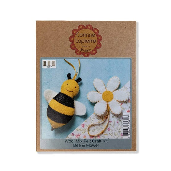 Load image into Gallery viewer, Corinne Lapierre Embroidery Kit Corinne Lapierre - Mini Felt Craft Kit - Bee &amp;amp; Flower
