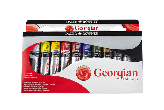 DALER ROWNEY OIL PAINT Daler-Rowney - Georgian - Oil Colours - Intro Set - 10x22mL Tubes - Item #111900050