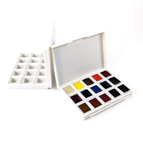 DANIEL SMITH WATERCOLOUR SET Daniel Smith - Ultimate Mixing - Watercolour Set of 15 Colours - Bonus 15 Empty Pans and 2 Travel Cases