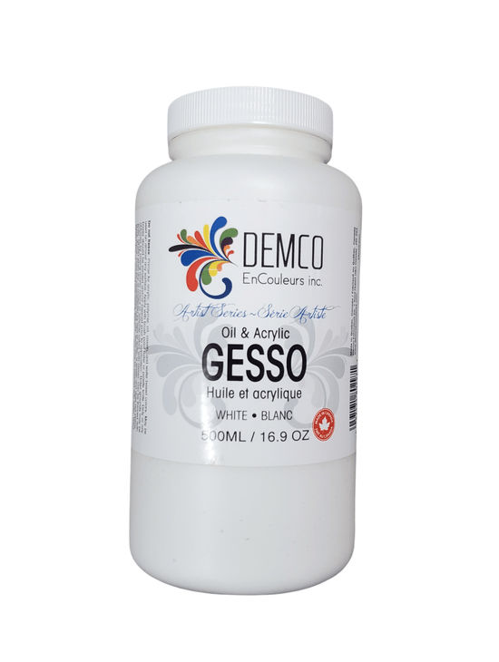 DEMCO ARTIST QUALITY GESSO Demco - Artists' Gesso - 500mL Bottle - Item #M9GES20