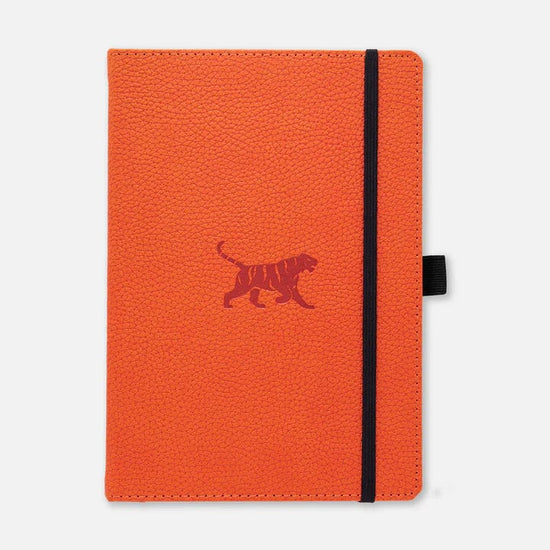 Dingbats Notebook - Blank Dingbats - Standard Notebook - 15.5x21.5cm - Orange Tiger - Plain Pages - Item #D5006O