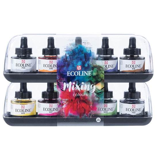 Ecoline Liquid Watercolour Set Talens - Ecoline - Watercolour Ink - Set of 10 - Mixing Colours - Item #11259902