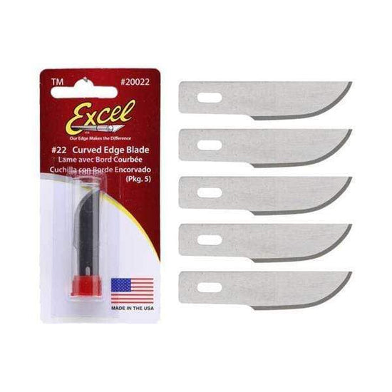 EXCEL BLADE Excel Curved Edge Blade #22, Medium Duty - Pack of 5