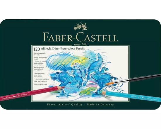 FABER CASTELL A. DURER TIN Faber-Castell - Albrecht Duerer Tin - Watercolour Pencils - 120 Set - Item #117511
