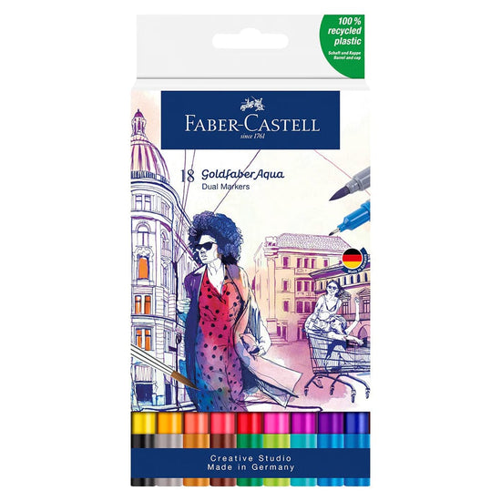 Faber-Castell Faber-Castell - Goldfaber Aqua - Dual-Tip Markers - Set of 18 - Item #164618