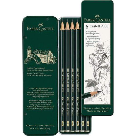 FABER CASTELL GRAPHITE 9000 PENCIL Faber Castell Graphite 9000 Pencil Set of 6