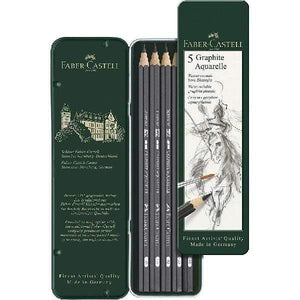 FABER CASTELL GRAPHITE PENCILS Faber Castell - Graphite Pencil Set - 5 Pieces - Water-Soluble