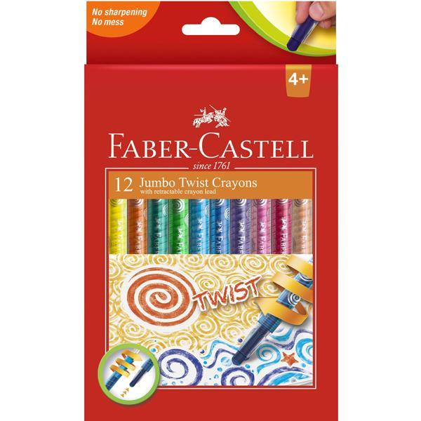 FABER CASTELL JUMBO TWIST CRAYON Faber Castell Jumbo Twist Crayon Set of 12