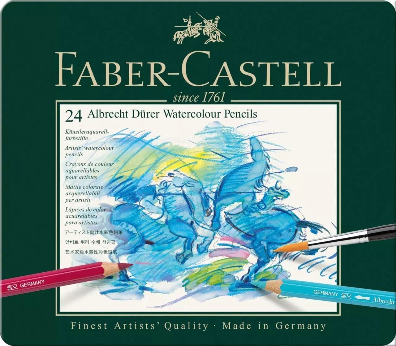 FABER CASTELL WATERCOLOUR PENCIL Faber-Castell - Albrecht Duerer Tin - Watercolour Pencils - 24 Set - Item #117524