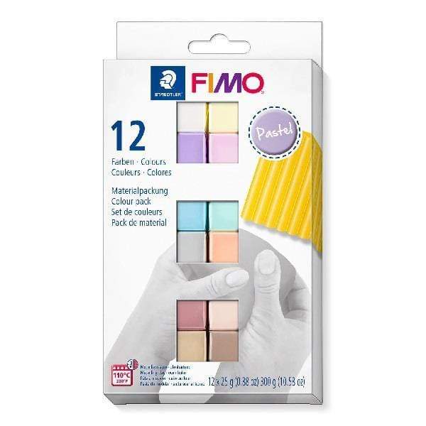 FIMO MODELLING CLAY SET Fimo - Modelling Clay Set - Soft Clay - 12 Colours - Pastel