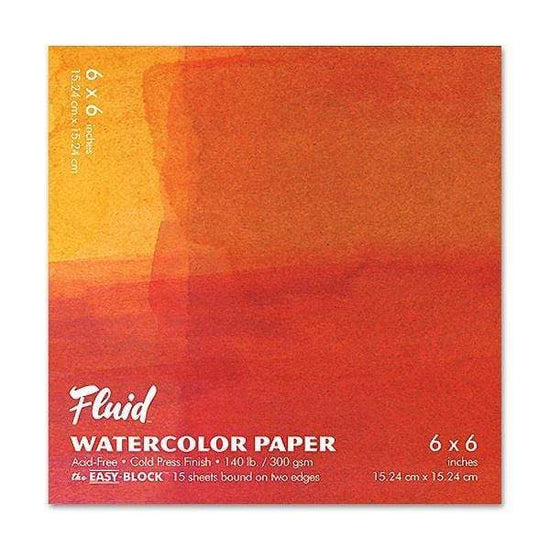 FLUID WC BLOCK 140LB Fluid Watercolour Block 6x6" Cold Press