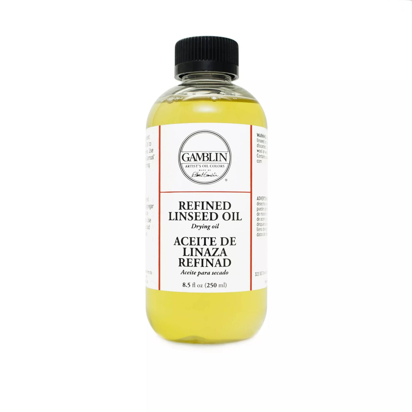 Linzen Oil Gamblin - Refined Linseed Oil - 8oz / 250mL Bottle – Gwartzman's Art ...