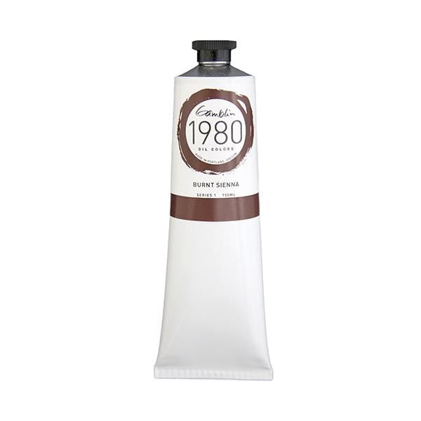 GAMBLIN OIL COLOUR BURNT SIENNA Gamblin 1980 Oil Colour 150ml - Series 1