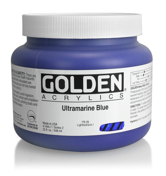 GOLDEN Acrylic Paint ULTRAMARINE BLUE Golden - Heavy Body Acrylics - 946mL Jars - Series 2