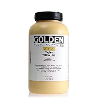 Golden Artist Colors Fluid Acrylics NAPLES YELLOW HUE Golden - Fluid Acrylics - 946mL Bottles - Series 2